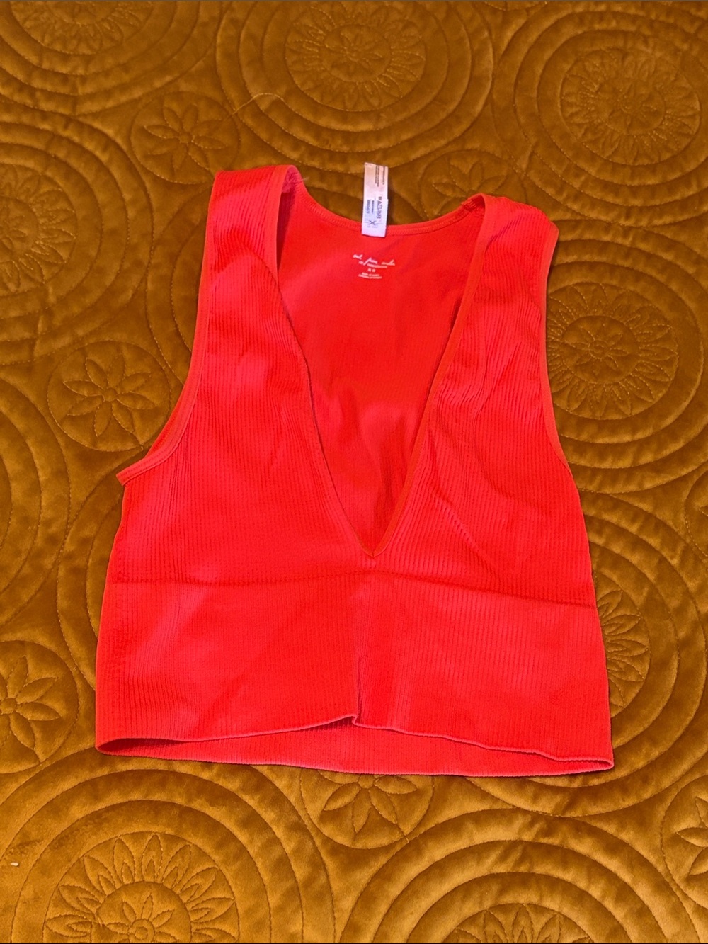 Urban Outfitters Ribbed Deep V Crop Top
